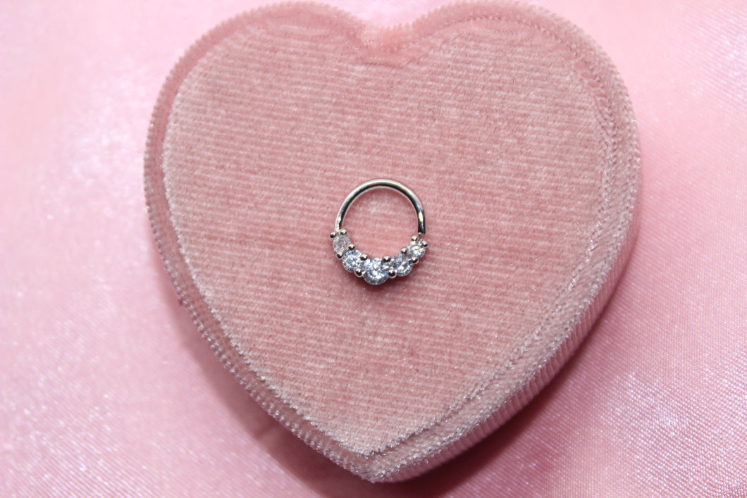 Silver Diamond Septum Ring