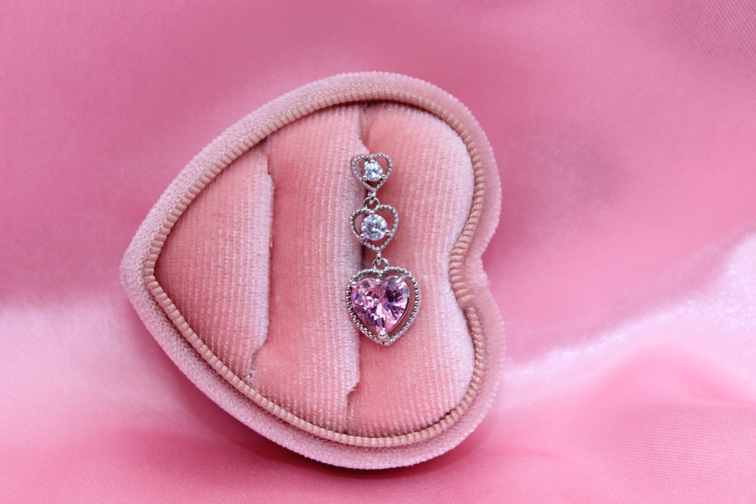 Pink Sweetheart Diamond Belly Ring