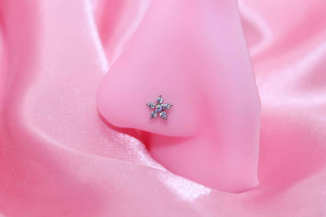 Flora Holographic Nose Stud